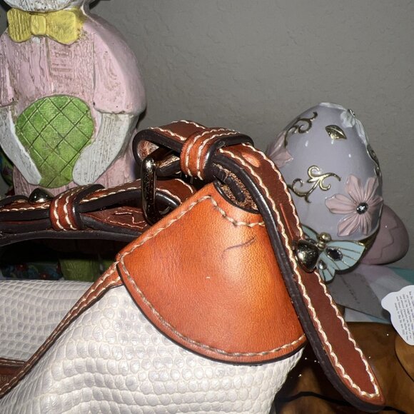 Dooney and Bourke Hobo Luxe Leather Lizard Embossed Brown And Red In Color - Picture 11 of 11